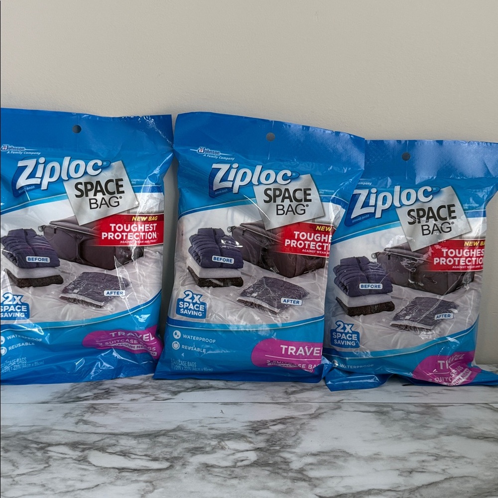 Ziploc Space Bag Travel Set 3 packs Suitcase bags - Picture 7 of 7